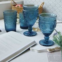 하이볼 샴페인 고블렛잔 블루 4종 강화유리, 본상품선택