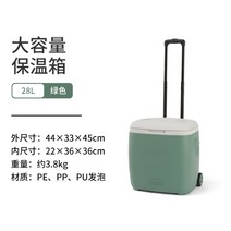 바퀴달린 이동형 대용량 아이스버킷 캐리어 아이스박스, 그린/28L