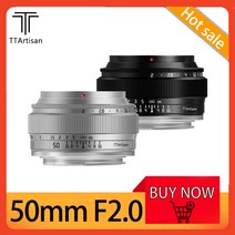 카메라 렌즈 TTArtisan-풀 프레임 50mm F2.0 미러리스 카메라 렌즈 Z Fuji X Olypus Snoy A7 과 호환 가능, 07 L-마운트_02 Silver