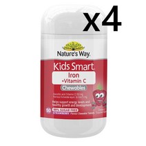 네이쳐스웨이 키즈스마트 철분 비타민 C 츄어블 50정 x4개 Natures Way