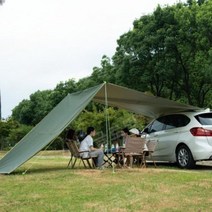 어닝프론트월 캠핑 어닝사이드월 차박 측면가림막 스타렉스 SUV 캐노피, [카키]2.5x3m 큰 흡입 컵