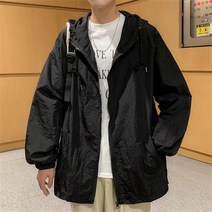 MOSAIRATION 여름 남성 바람막이 무지 윈드브레이커 루즈핏 후드 집업 경량 점퍼 자켓 베이직 빅사이즈 A21