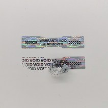 홀로그램 씰링 스티커 변조 방지 보안 라벨 보증 일련 번호 맞춤형 로고 1000 개, 1 VOID