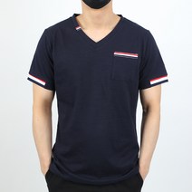 콘피아르 남성용 포켓 브이넥 포인트 반팔티 TC2504