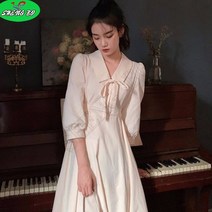 SHENGBO여성용 카라 루즈핏 버튼 롱 긴팔 원피스+NO.004LH908