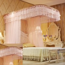 유니드잇코리아 레일 모기장 150X200CM 연핑크 접이식모기장 아기모기장 침대캐노피, 상세페이지 참조, 상세페이지 참조