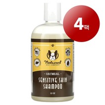 리암마켓 Natural Dog Company 내추럴 독 민감한 피부 강아지 고양이용 오트밀 샴푸 향료 무함유 355ml 1팩, 4팩