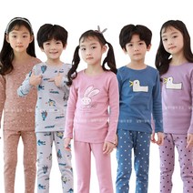 아이꼼므 남아 여아 어린이 데일리 기모 후라이스 겨울 내복 긴팔 내의 내복 슬림핏 실내복 세트 90~150