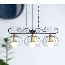 꿀벌라이팅 케이지3등 식탁등, 2.케이지3등+LED12W볼램프(노란빛)