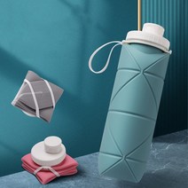 갬성가게 접이식 실리콘 등산물병 헬스 여행용 접히는 물병, 핑크