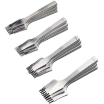 사선 치즐 마름 송곳 공방 소가죽 강철 그리프 공예, 3mm 2+5+10치아 세트