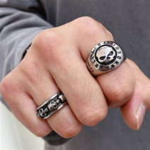 노이드비 써지컬스틸 주물 할리데이비슨 해골반지