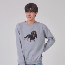 키밍 닥스훈트 강아지 그래픽 맨투맨 후드티