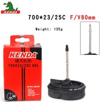 Kenda 산악 자전거 도로 자전거 타이어 700*18 23 25 28 32 35 43 45C 자전거 부품 AV FV 사이클링 부틸 고무 자전거 내부 튜브, 10 700 x23-25C FV80mm
