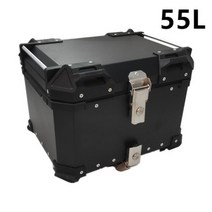 45L 리얼 카본 파이버 탑 테일 오토바이 리어 수하물 보관 도구 헬멧 박스 케이스 잠금 트렁크 방수 알루미늄, 55L black