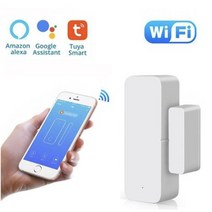 문열림센서 무선 초인종 현관문 외시경 Tuya SmartLife WiFi 도어 센서 도어 열림 닫힘 감지기 WiFi 앱 알림 경고 알람 지원 Alexa Google Home, 2 개