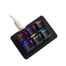 Spiderisland 매크로 기능 기계식 키보드 rgb 백라이트 6 키 자체 설정 소프트웨어 프로그래밍 키패드가있는 사용자 정의 키 캡, 게이트론 브라운, 검은 색