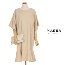 카라 KARRA (77까지)소매밑단프릴린넨원피스_KB1MOP002G