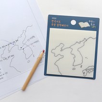 핑크풋 20 한국지도 투명 점착 메모지 포스트잇, 단품