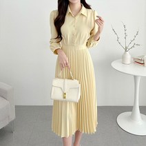 요모조모 1679 퍼프 쉬폰 플리츠 원피스