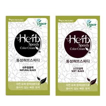 허브 스피디 칼라크림 옻안타는 비건 염색약 SET, NB 내추럴블랙, 2개