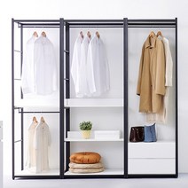 워너비 2000 2단서랍 행거 드레스룸 세트, 화이트