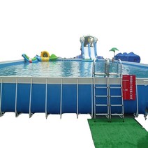 대형 수영장 Piscina PVC 공기 주입식 금속 프레임 실내 야외 슬라이드 성인 패션 디자인 판매, 1.파란