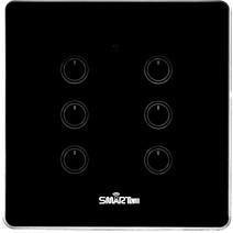 스마트빌 Iot Zigbee 6구 스위치 블랙 고출력 1 700W (8A) SLA06, 1개