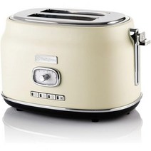 Westinghouse 659077 웨스팅하우스 레트로 2 슬라이스 토스터 높은 리프트 레버 스테인레스 스틸 엑스트라 와이드 슬롯 4개의 쉬운 기능 크럼 트레이 6단계의 토스트흰색, 하얀색