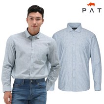 PAT 린넨혼방 세로 스트라이프 셔츠