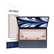 헤이맨 맥북 에어 13인치 M2 단축키 키보드 커버 키스킨, 핑크