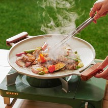 컬러 그리들팬 3종 풀세트_4color 그리들+우드손잡이+유리뚜껑, 바닐라민트