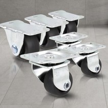 짐수레 핸드카트 미니 바퀴 1인치 6P 운반구 선반 앵글 운반용 바퀴대차 카트바퀴 DIY, 1개, 경량소형1인치PVC고정 6개