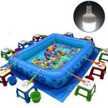 대형 낚시 튜브 수영장 에어 놀이 축제 체험 풀장, 블루(305 풀패드 천 저장펌프)