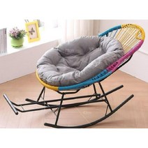 아카풀코 라탄 의자 야외 테라스 아카풀코의자 아카풀코체어 계란의자 디자인의자, U 자형/등나무 흔들 의자/블랙