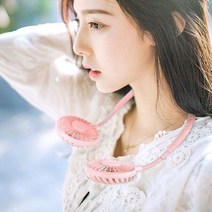 2021년 신형 목선풍기 LED 밴드형 듀얼 목걸이 선풍기, 화이트