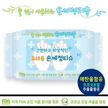 [공식대리점 특가이벤트] 국산 안심손세정 에탄올물티슈+코코넛추출물 외출필수, [국산] 휴대용 손세정티슈10매_인쇄없음