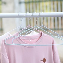 루나버블 베이직 논슬립 옷걸이 4color 낱개구매가능 티 셔츠 남방 나시 철 세탁소 코팅 미끄럼방지, 1개, 핑크