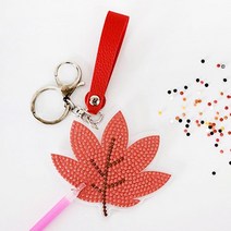 노인복지관 보석 비즈 십자수 열쇠고리 키링 만들기키트 노인회관, 1개, 2.단풍