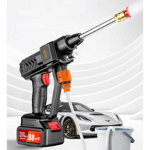 충전 고압 세척기 분사기 초강력 공구 세차기 워터건 휴대용 청소 물대포 무선 자동차 가정용, E