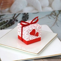 선물포장박스 종이박스 포장상자 사탕 마카롱 포장 2050100pcs 싸바리박스 48, 100개, 하트 레드