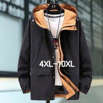 쥬엔리치 남자 빅사이즈 캐주얼 후드 자켓 점퍼 작업복 남성 잠바 바람막이 봄 가을 오버핏 4XL-10XL