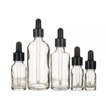 검은 색 스크류 캡 실험실 실험을위한 유리 피펫과 에센셜 오일 병 100ml 투명 Dropper 병에 10pcs 5ml