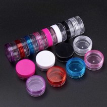 화장품 공병 여행용 샘플 소분 용기 크림 핸드크림, 상세 페이지 참고, 사각박스 5G 투명보라색 + 베이스 50개입