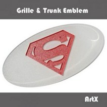 ArtX 슈퍼맨 마크 로고 순정교체형 럭셔리 엠블럼 NO.156(그릴/트렁크엠블렘), A, 블랙펄, 화이트펄