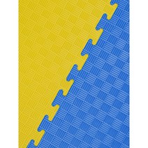 태권도매트 체육관 퍼즐 스포츠 충격흡수 놀이방 바닥 매트, 1m X 1m X 4cm 두께, 5줄 패턴[노랑 파랑]