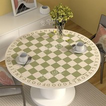 식탁보 북유럽 미끄럼 방지 주방 패드 라운드 매트 식탁 럭셔리 플레이팅 받침 커버, 120cm, 그린