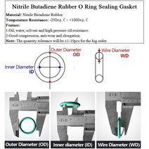 NBR O 링 씰 개스킷 두께 CS 2.5mm OD 6 ~ 190mm 니트릴 부탄올 고무 스페이서 오일 저항 와셔 둥근 모양, 01 2.4mm, 82 OD 165mm ID 160.2mm