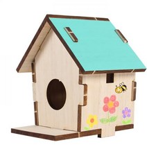 어린이 나무 목재 퍼즐 3D 영공방 입체 만들기 작은 새집, 본상품