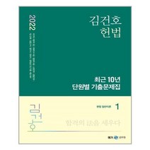 2022 김건호 헌법 최근 10년 단원별 기출문제집 전3권, 메가공무원
